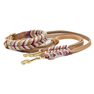 Fettlederhalsband mit Paracord "Model Lilly"