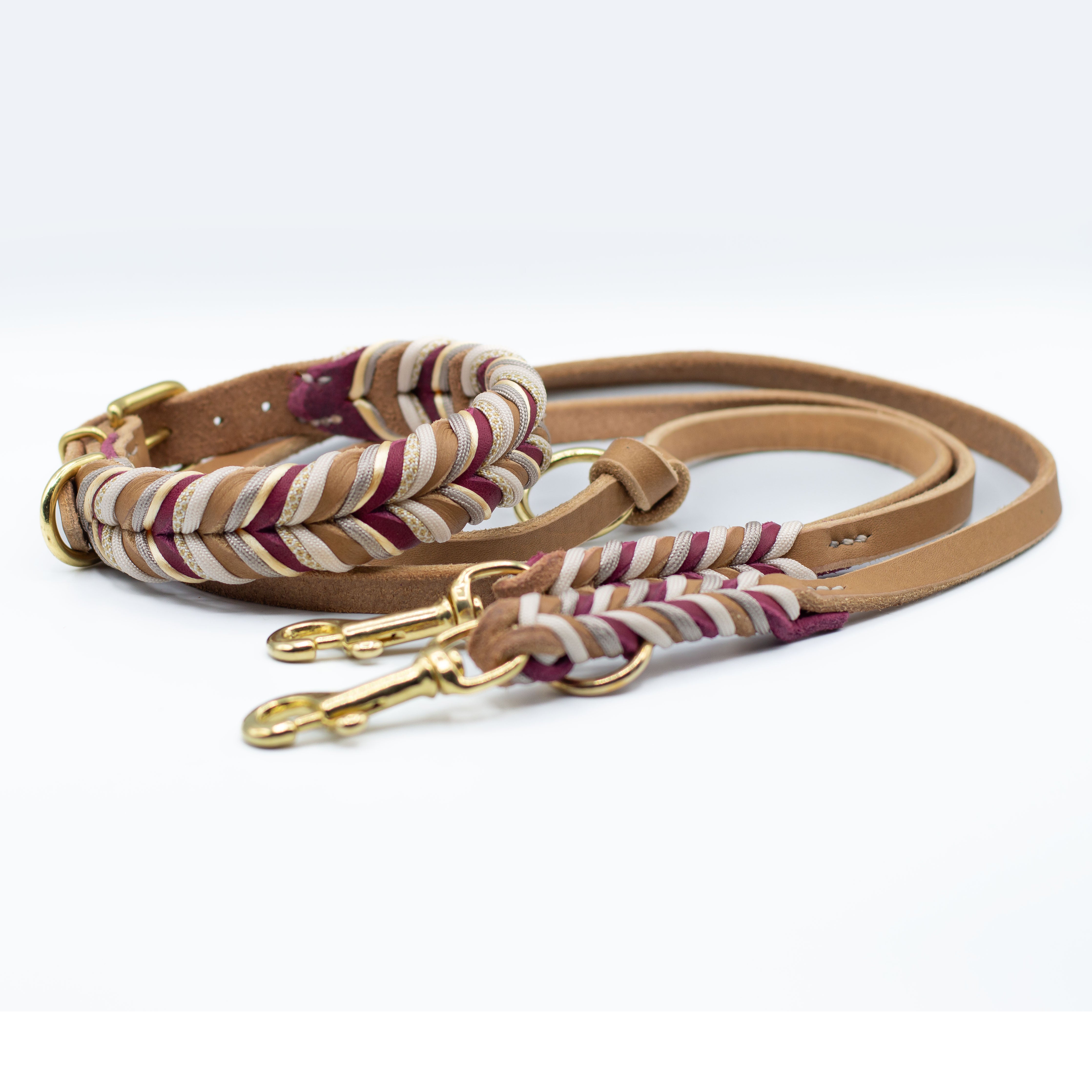 Fettlederhalsband mit Paracord " Design your own "