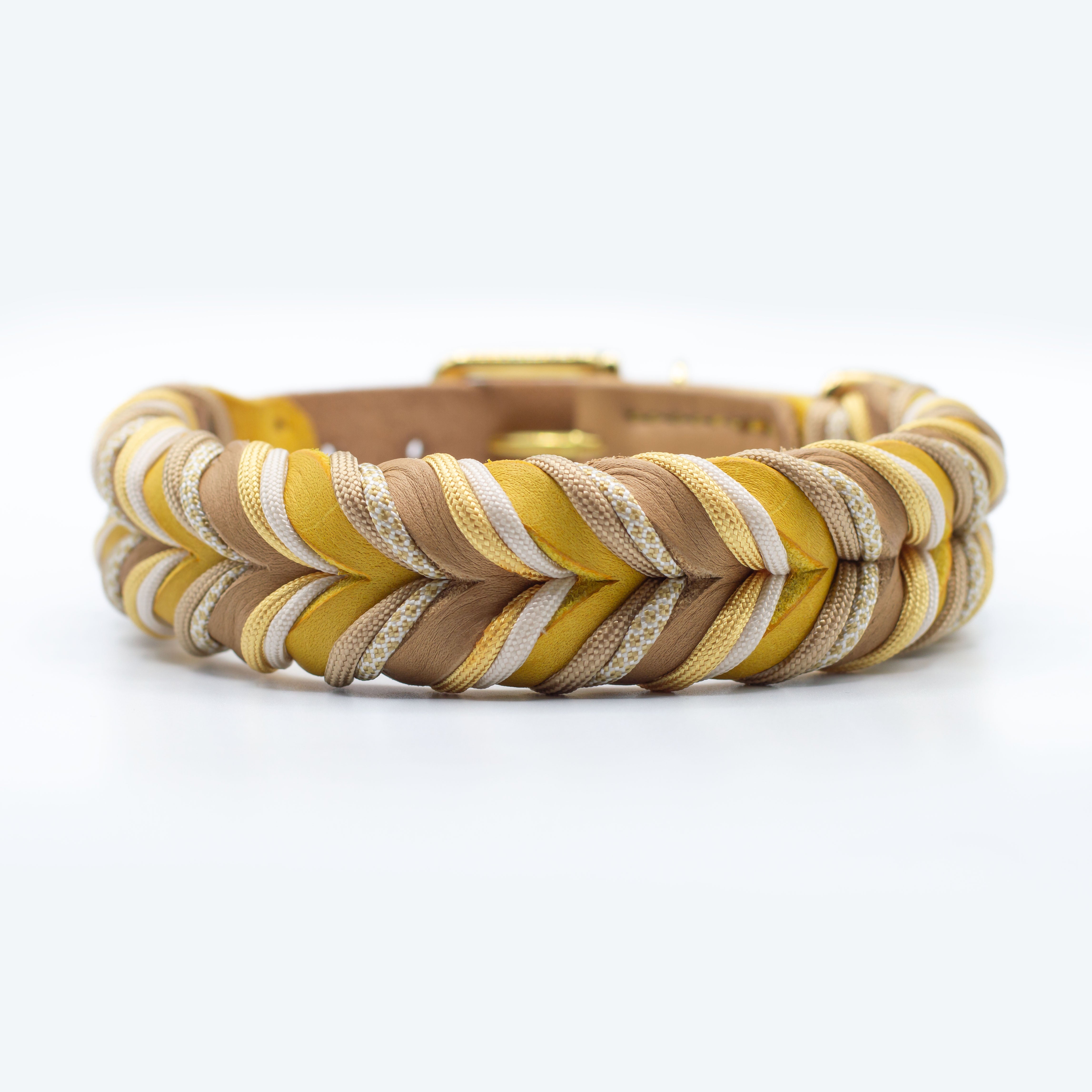 Fettlederhalsband mit Paracord " Model "Vanilla"